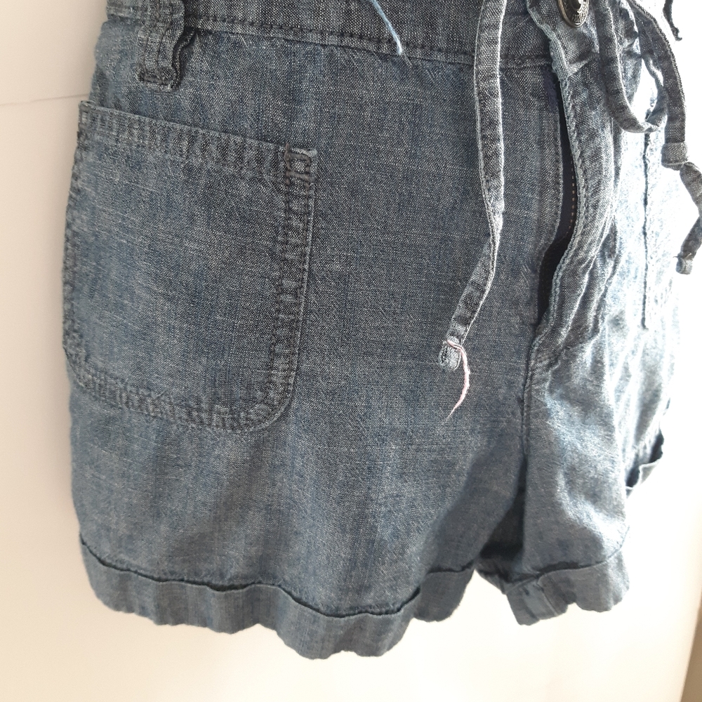OLD NAVY drawstring cuff jean shorts w/pockets SZ 4 cotton